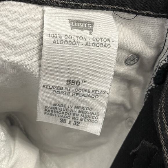 VTG Levi’s Mens 505 Relaxed Fit Tapered Jeans Size 36x32 Black Denim Classic NEW - Picture 6 of 7